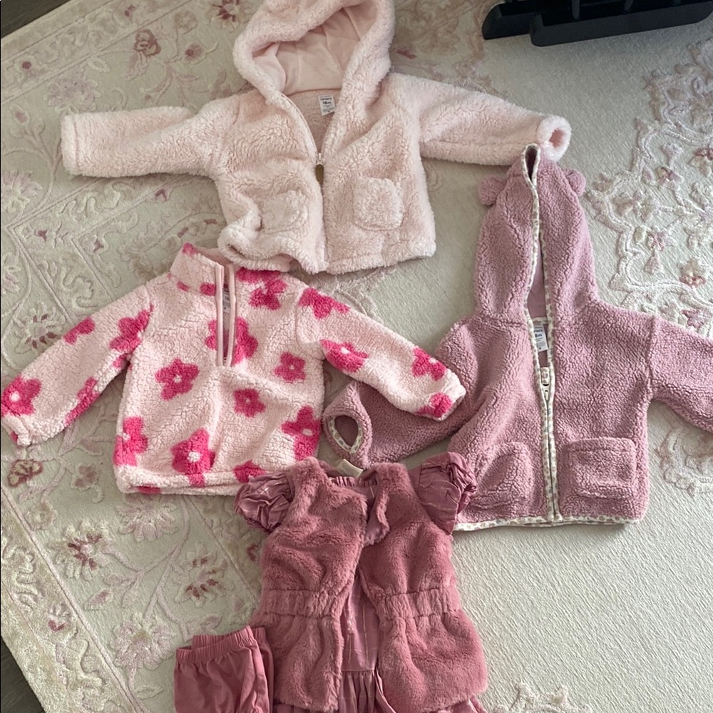 Carter’s baby girl outerwear lot with dress, size 18 months